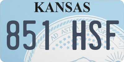 KS license plate 851HSF
