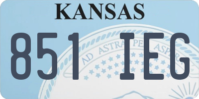 KS license plate 851IEG