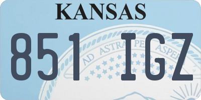 KS license plate 851IGZ