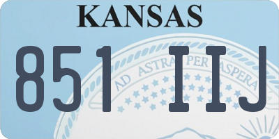 KS license plate 851IIJ