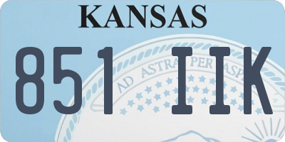 KS license plate 851IIK