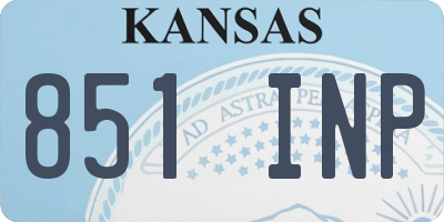 KS license plate 851INP