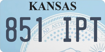 KS license plate 851IPT