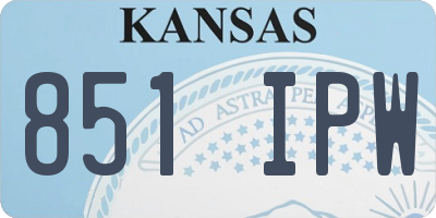 KS license plate 851IPW
