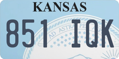 KS license plate 851IQK