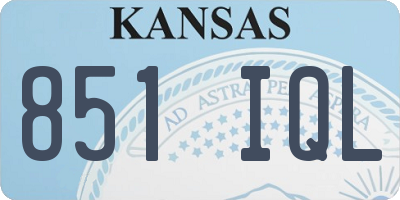 KS license plate 851IQL