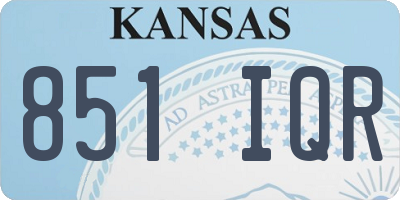 KS license plate 851IQR