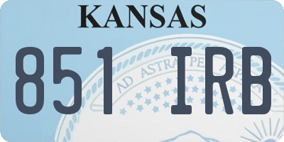 KS license plate 851IRB
