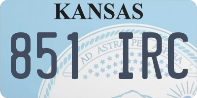 KS license plate 851IRC