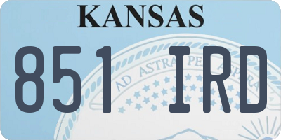KS license plate 851IRD