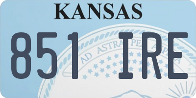 KS license plate 851IRE