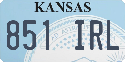 KS license plate 851IRL