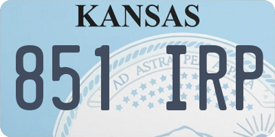 KS license plate 851IRP