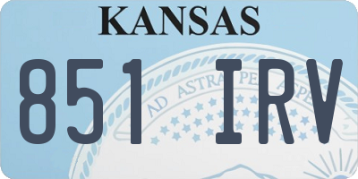 KS license plate 851IRV