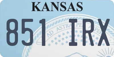 KS license plate 851IRX