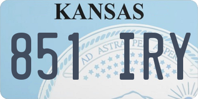 KS license plate 851IRY