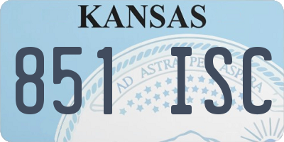 KS license plate 851ISC