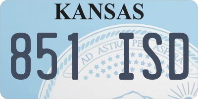 KS license plate 851ISD