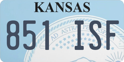 KS license plate 851ISF