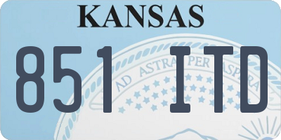 KS license plate 851ITD
