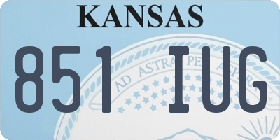 KS license plate 851IUG