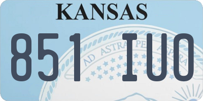 KS license plate 851IUO