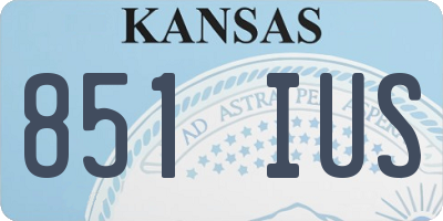 KS license plate 851IUS