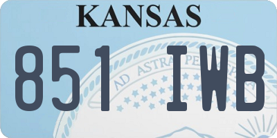 KS license plate 851IWB