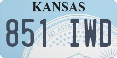 KS license plate 851IWD