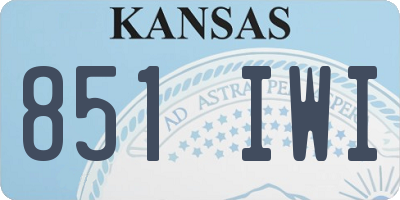 KS license plate 851IWI