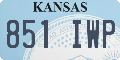 KS license plate 851IWP
