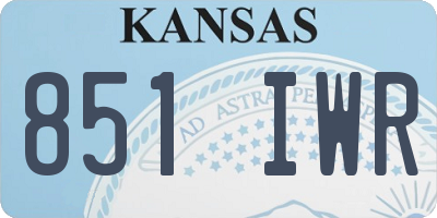 KS license plate 851IWR