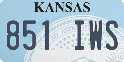 KS license plate 851IWS