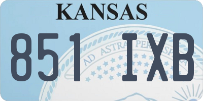 KS license plate 851IXB