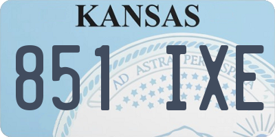 KS license plate 851IXE