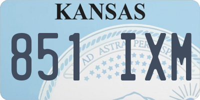 KS license plate 851IXM