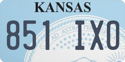 KS license plate 851IXO