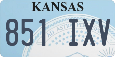 KS license plate 851IXV