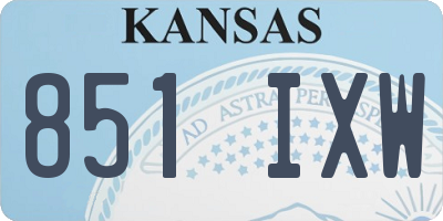 KS license plate 851IXW