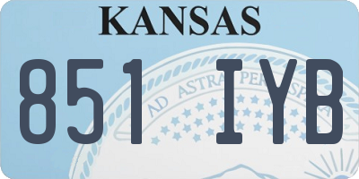 KS license plate 851IYB