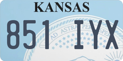 KS license plate 851IYX