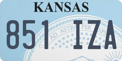 KS license plate 851IZA