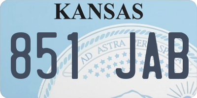 KS license plate 851JAB