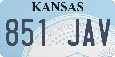 KS license plate 851JAV