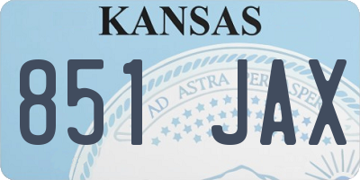 KS license plate 851JAX