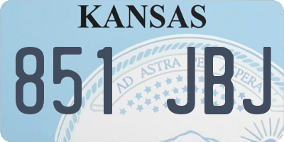 KS license plate 851JBJ