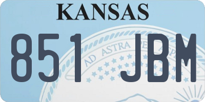 KS license plate 851JBM