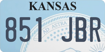 KS license plate 851JBR