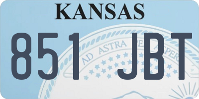 KS license plate 851JBT