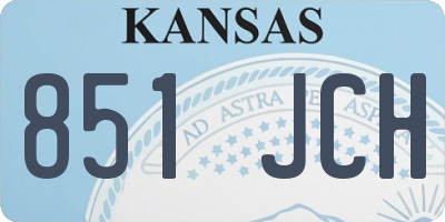 KS license plate 851JCH